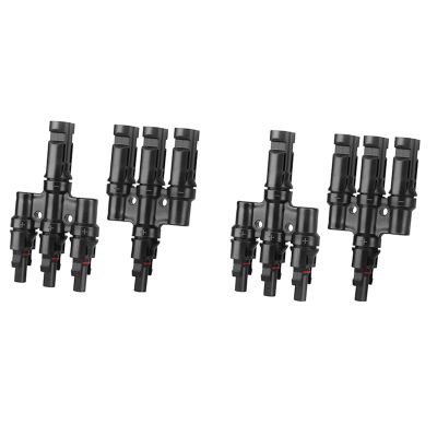 1Set Solar Male and Female MMMF+FFFM, 3 to 1 Branch Connectors Black Branch Connectors