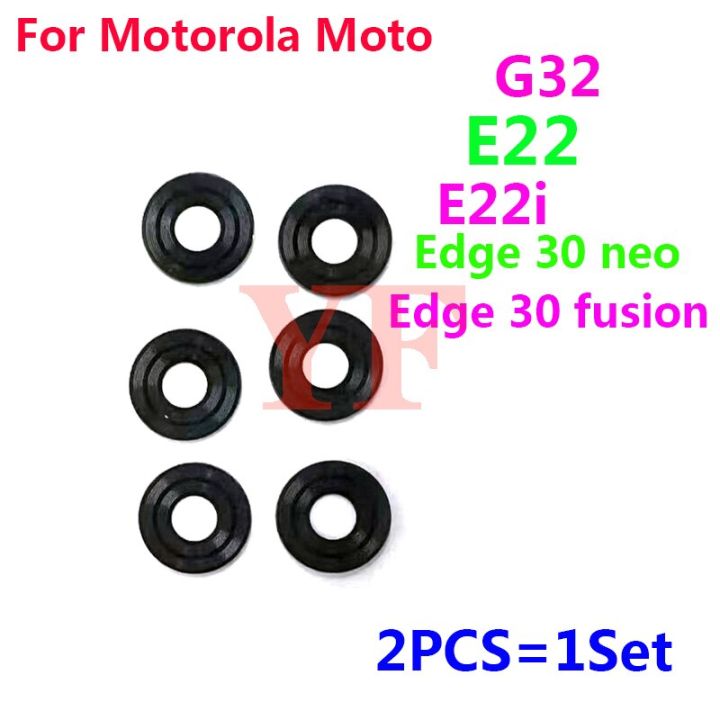 ‘；【。- 20PCS=10Set For Motorola Moto E22 E22i Edge 30 Neo Edge 30 Fusion G32 Rear Back Camera Glass Lens Cover With Ahesive Sticker