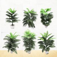 Tropical Palm Tree Large Artificial Plants Big Coconut Tree Palm Leaf Without Pot For Home Garden Greenery Decor