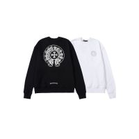 COD XCF2 Chrome Hearts 2022ss European and American college style autumn and winter New overlapping Sanskrit cross silver printing mens and womens sweater