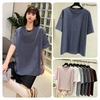 WOMEN เสื้อยืด คอตตอน โอเวอร์ไซส์ ทรงหลวม คอกลมแขนสั้น 100% Cotton O-Neck Short Sleeve T-Shirt 2202