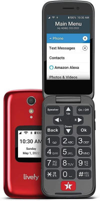 LIVELY Jitterbug Phones Flip2 - Flip Cell Phone for Seniors - Must Be Activated Phone Plan - Not Compatible with Other Wireless Carriers - Red Flip Phone