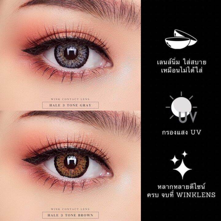 คอนแทคเลนส์-wink-lens-hale-3tone-gray-brown-ค่าสายตา-0-00-ถึง-10-00