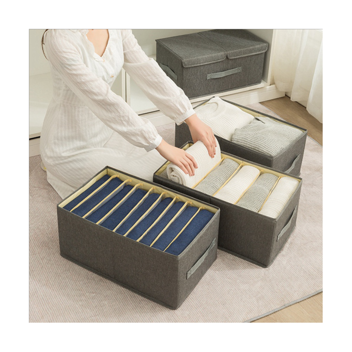 clothes-storage-box-fabric-no-cover-drawer-wardrobe-folding-cotton-linen-finishing-box-dormitory-household-storage-box