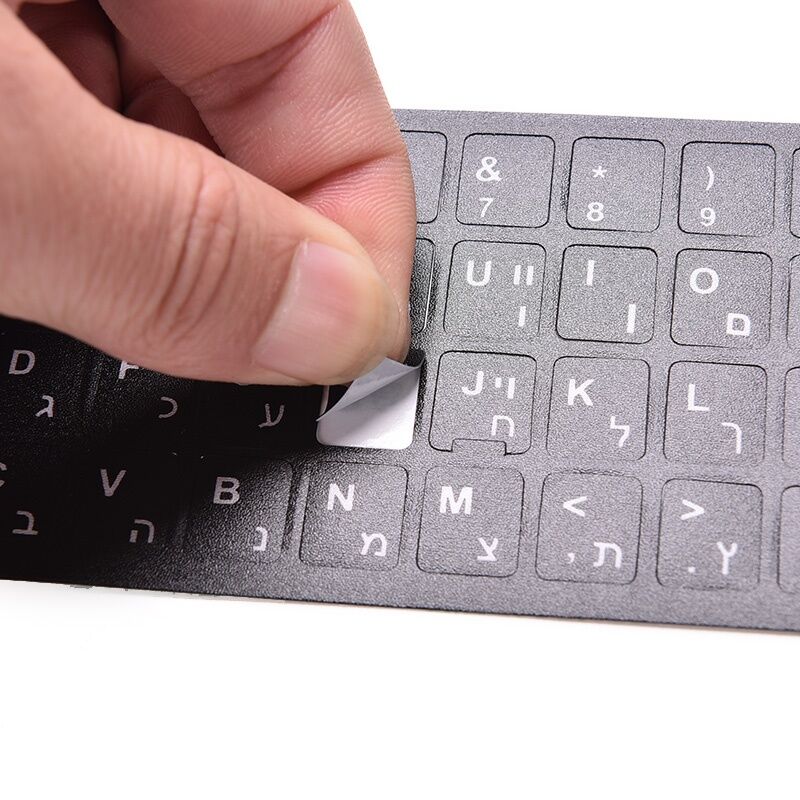 Centered Windows letter 10pcs Hebrew Blue Transparent KEYBD Sticker For Mac 