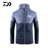 Daiwa Men เสื้อตกปลาแจ็คเก็ตฤดูร้อนกีฬากลางแจ้ง UV Sun Protection Hooded Coat Quick-Drying Windbreaker เสื้อตกปลา