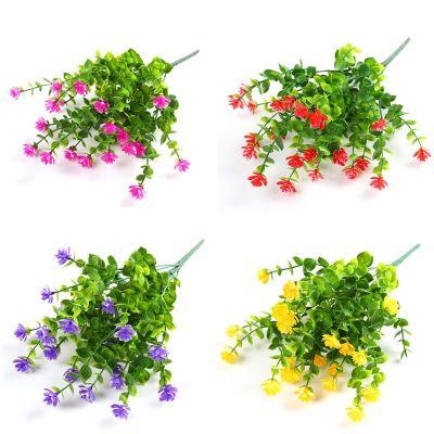 Fake Artificial Flowers Outdoor for Decoration UV Resistant No Fade Faux Plastic Plants Garden Porch Window Kitchen Office Table