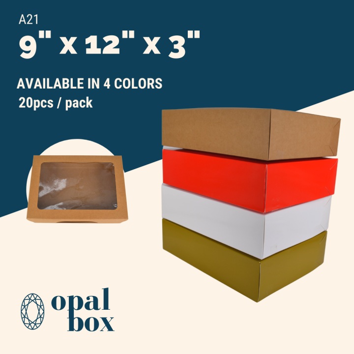 Opalbox 9x12x3 Pastry Box Brownie Box Laminated Lazada PH