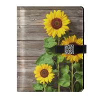 Sunflowers Leather Notebook Loose-leaf Mind Map Soft Cornell Book Grid Paper Special Handbook Journal School Office Supplies