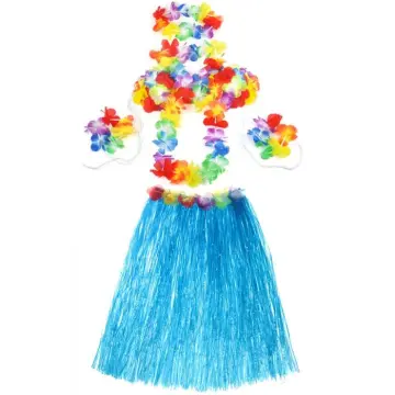 TEENAGER 26 Hula Grass Skirt Set . Hawaiian Luau Supplies.Dancing Costume