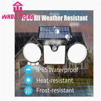 ไฟแสงอาทิตย์260led 3หัว90000lm Ip65กันน้ำความสว่างสูงเซ็นเซอร์ตรวจจับการเคลื่อนไหวไฟสนามแบบปรับได้