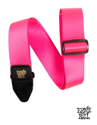 ERNIE BALL  P05321 Neon Pink Premium Strap สายสะพายกีตาร์ 3in1 แบบสีสะท้อนแสง สำหรับกีตาร์โปร่ง/กีตาร์ไฟฟ้า/กีตาร์เบส รุ่น Premium Strap ** Made in Canada **