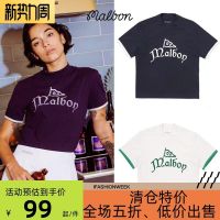 MALBON GOLF Golf Womens Short-Sleeved T-Shirt Half-High Collar White 2023 Korean Spring And Summer New Korean Style