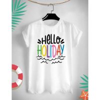 เสื้อยืดสกรีนลายท่องเที่ยว Hello Holiday