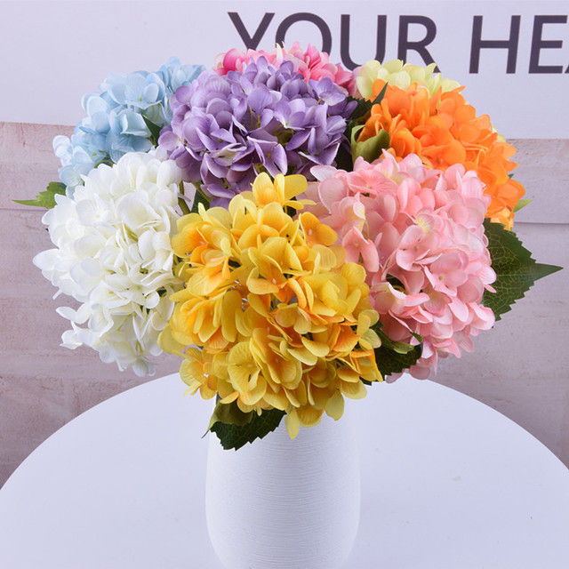 Artificial Hydrangea Flowers Decorative Silk Flower home wedding decoration  big-leaf hydrangea