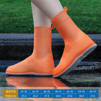 JALANJALKI Men Shoes Cover Silicone Material Uni Outdoor Waterproof Women Shoes Rainy Days Reusable Wear-resistant Rain Boots