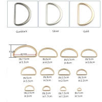 50PCS Alloy Metal alloy Dee Buckle Silver Black Gold D Ring Half Round For Shoes Bag Webbing Strap DIY 1520253035404550MM