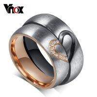 {Zhongxi Ornamers} Vonx 1คู่แอมป์ของเขา; ของเธองานแต่งงานรูปหัวใจความรักสัญญาว่าจะคู่สแตนเลสชุดแหวนแหวนหมั้นสำหรับผู้ชายผู้หญิงจัดส่งแบบดร็อป