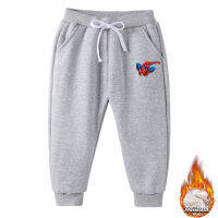 Spidermans ชาย Sweatpants หญิง Jogger 2021เด็กฤดูหนาวบวกกำมะหยี่หนาความอบอุ่นชายคู่ชั้นกางเกงกางเกงเด็กยาวชุดกางเกงเด็กฤดูใบไม้ผลิกีฬาสบายๆกางเกง