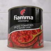 Hộp lớn 2.55Kg Diced Đen CÀ CHUA XẮT MIẾNG Italia FIAMMA Diced Tomatoes
