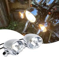 2Pcs 2 4 39; 39; Chrome Motorcycle Front Headlight Fog Light Lamp Spotlight for Motorcycles Assemblie Lamp Fog Light Lamp