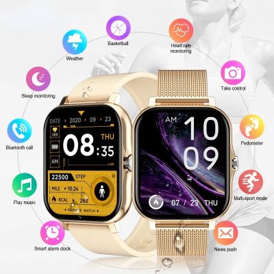 【Readystock】 + FREE ShippingLuxury Brand Fashion Smartwatch Bluetooth Men Touch Screen Android Digital Tracker Fitness Smart Watch Women Gold Bracelet