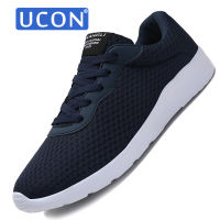 UCON รองเท้าผู้ชายสไตล์เกาหลีแฟชั่นแบบใหม่ตาข่ายระบายอากาศสบายๆรองเท้ากีฬาสะดวกสบายผู้ชายรองเท้าวิ่งนุ่มๆรองเท้าตาข่ายแฟชั่นคู่35-45