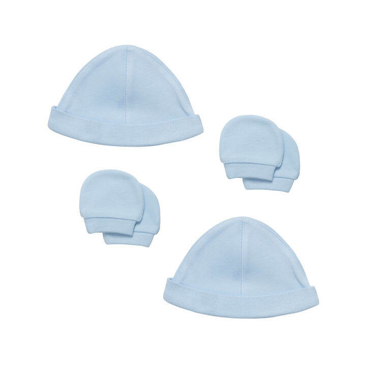 หมวกและถุงมือเด็กทารก-mothercare-blue-hat-and-mitts-set-ra551