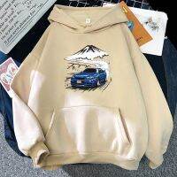 Initial D Gto Car Winter Clothes Woman Spring And Autumn Cartoon Retro Padded Casual Tops Loose Design Sense Thickened Hoodies Size Xxs-4Xl