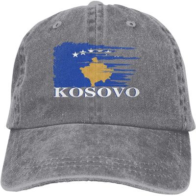 Kosovo Flag Sports Denim Cap Adjustable Unisex Plain Baseball Cowboy Snapback Hat