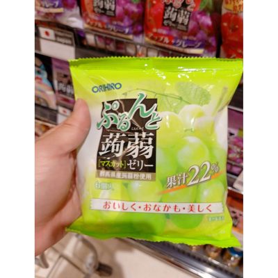 อาหารนำเข้า🌀 Japanese jelly jelly candy mixed with orange juice 18% HISUPA DK ORIHIRO PURUNTO KONJAC POUNCH ORANGE JELLY 120GMuscat