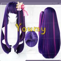 Hoshino Ai Wig Oshi No Ko Cosplay 80Cm Long Dark Purple Rose Pink Wig Cosplay Anime Cosplay Wigs Heat Resistant Synthetic Wigs