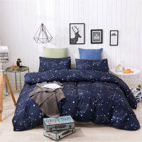 [COD] Weiou Home Textiles ปลอกผ้านวมปลอกหมอนสามชิ้น ชุดการพิมพ์กลุ่มดาวดาว