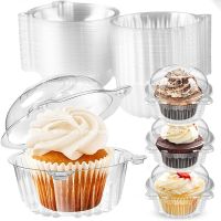 10 Pack Individual Cupcake Holder Clear Plastic Dome Single Cupcake Carrier Muffin Container Holders Cases Boxes Cups