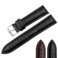 สายหนังแท้ สายหนังนิ่ม Unisex สร้อยข้อมือ Pin Buckle Butterfly Buckle Cowhide Alligator Watch Strap Accessories