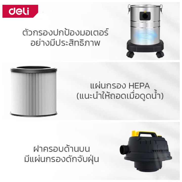 deli-เครื่องดูดฝุ่นอุตสาหกรรม-เครื่องดูดฝุ่น-เครื่องดูดฝุ่นขนาดใหญ่-15-25-35l-เครื่องดูดฝุ่นคาร์แคร์-แรงดูด17kpa-21kpa-vacuum-cleaner