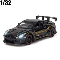 1:32 Nissan GTR R35 Race Diecasts Toy Vehicles Metal Car Model Sound Light Pull Back For Children Christmas Gift Collection