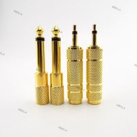 2pcs 6.35mm 1/4" mono Male To 3.5mm 1/8" Female Connector Jack Audio Speaker Mono Terminal Plug Headphone Adapter Gold Plated 6.5mm W6TH