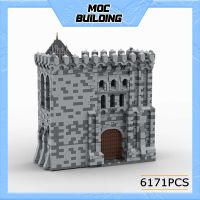 MOC บล็อคก่อสร้างเทคโนโลยีอิฐประตูพระราชวังปราสาทยุคกลางวิวถนน DIY ประกอบสถาปัตยกรรมของเล่นเด็กแบบจำลอง