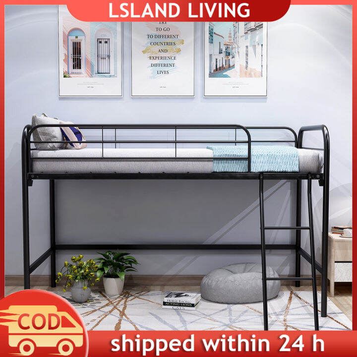 190CM Loft Bed Iron Frame Bed Dormitory Bed Frame Double Deck Bed with