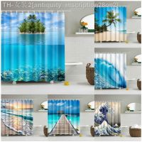 【CW】☞❇⊕  Seaside Beach Shower Curtains Sea Washable Curtain Fabric Polyester Accessor