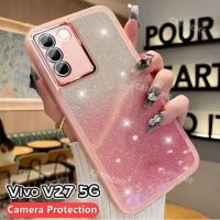 เคสซิลิโคนนิ่มใส V27 Vivo 5G 2023ส่องแสงเป็นประกายระยิบระยับสุดหรู Glitte สำหรับ Vivo V27 VivoV27 V 27 V27E 4G 5G 2023ป้องกันเลนส์กล้องเคสมือถือกันกระแทกฝาหลัง