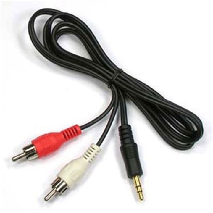 ：“{》 Audio Line Cable 1M 3.5Mm Stereo To 2 RCA Y CABLE FOR PC DVD TV VCR Speakers Camera Video Audio Cable Cord