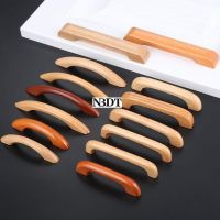 10Pcs/Lot Clear Paint Solid Wood Bow Sahped Cabinet Pull Handle For Chest Drawer Furniture Cupboard Closet