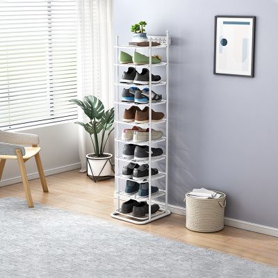 [COD] Wrought iron shoe home indoor good-looking multi-layer economical narrow door to put mini cabinet storage shelf