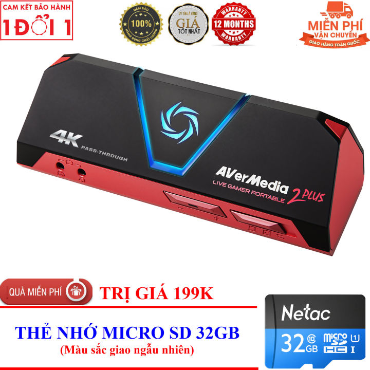 Trả góp 0%]AVerMedia Live Gamer Portable 2 Plus 4K Pass-Through 4K Full HD