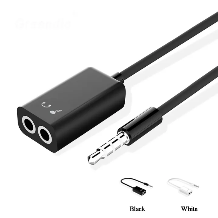 3.5mm Audio Mic Cable Splitter Male to 2 Female Headphone Extension
