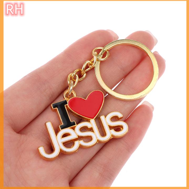 ranghe-1ชิ้นศาสนาพระเยซูฉันรักพระเยซูพวงกุญแจพวงกุญแจกุญแจรถ