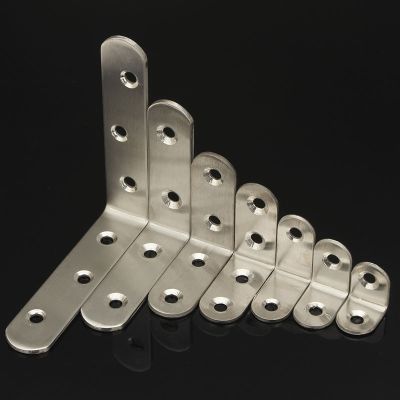 ¤▥卐 2pcs/Lot 20mm/25mm/30mm/40mm Stainless Steel Angle Bracket L Shape Satin Finish Frame Board Support