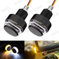 2pcs Motorcycle Turn Signal Lights LED Handle bar End Blinker for 22mm Double Colors LED Side Marker Lamp.